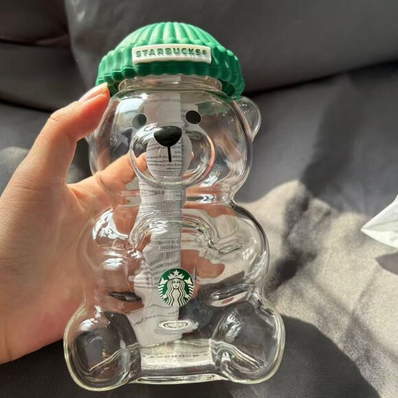 2025 Starbucks Barista Bear Cup Limited Edition Glass Cup Xmas Gifts 591ml New - Picture 3 of 5